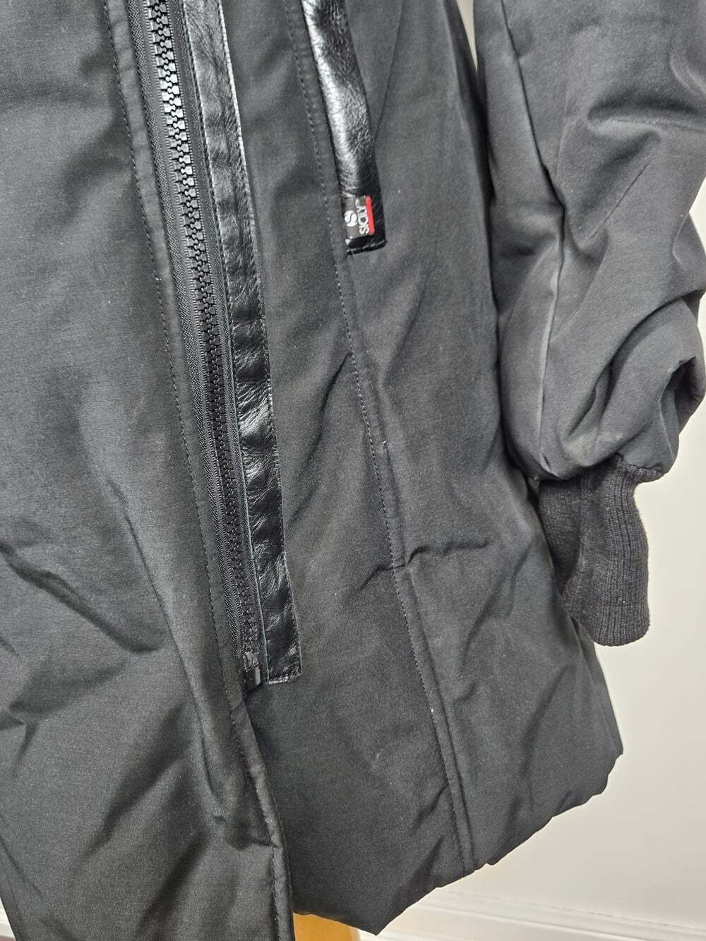 Sicily Clothing Black Fur Trim Long Puffer Coat S Y2K Goth Made in Canada - Picture 3 of 10
